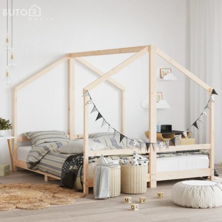 vidaXL tömör fenyőfa gyerekágykeret 2 x (80 x 200) cm