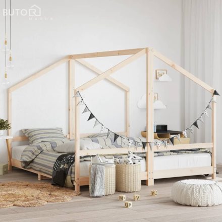 vidaXL tömör fenyőfa gyerekágykeret 2 x (90 x 200) cm
