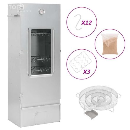 vidaXL horganyzott acél BBQ füstölőkemence hidegfüst-generátorral