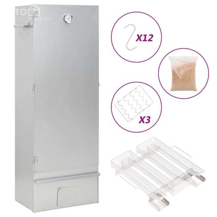 vidaXL horganyzott acél BBQ füstölőkemence hidegfüst-generátorral