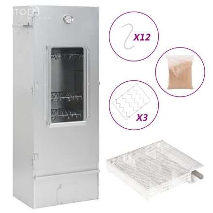 vidaXL horganyzott acél BBQ füstölőkemence hidegfüst-generátorral