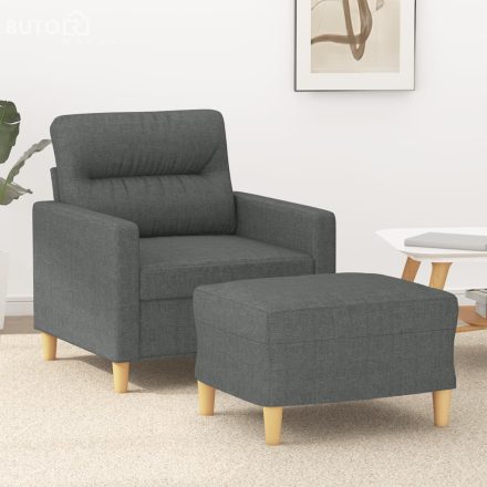 vidaXL sötétszürke szövet kanapéfotel lábtartóval 60 cm