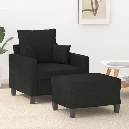 vidaXL fekete szövet kanapéfotel lábtartóval 60 cm