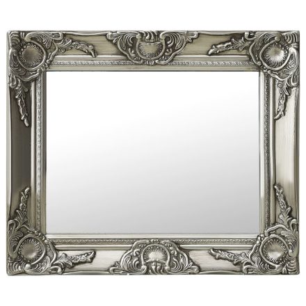 vidaXL ezüstszínű barokk stílusú fali tükör 50 x 40 cm