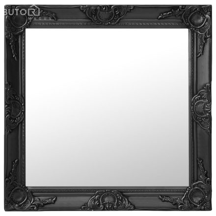 vidaXL fekete barokk stílusú fali tükör 60 x 60 cm
