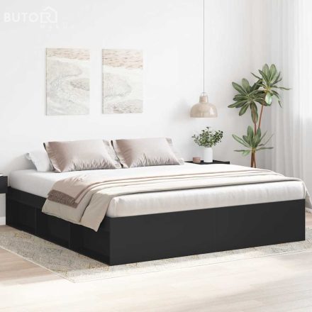 vidaXL fekete tömör fenyőfa ágykeret 180 x 200 cm