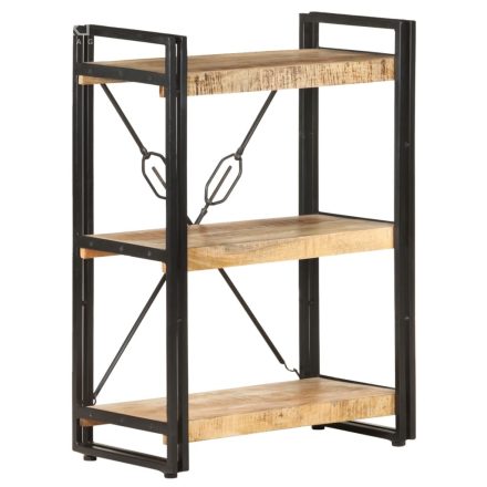 vidaXL 3 szintes tömör mangófa könyvespolc 60 x 30 x 80 cm