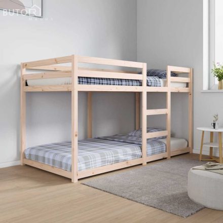vidaXL tömör fenyőfa emeletes ágy matrac nélkül 90 x 190 cm