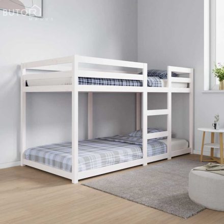 vidaXL fehér tömör fenyőfa emeletes ágy 90x190 cm