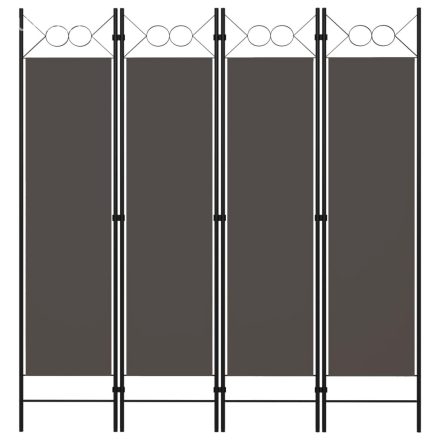 vidaXL antracitszürke 4 paneles paraván 160 x 180 cm