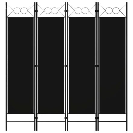 vidaXL fekete 4 paneles paraván 160 x 180 cm
