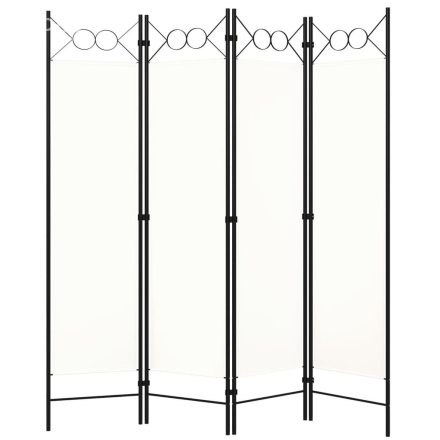 vidaXL krémfehér 4 paneles paraván 160 x 180 cm