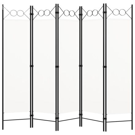 vidaXL fehér 5 paneles paraván 200 x 180 cm