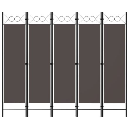 vidaXL antracitszürke 5 paneles paraván 200 x 180 cm