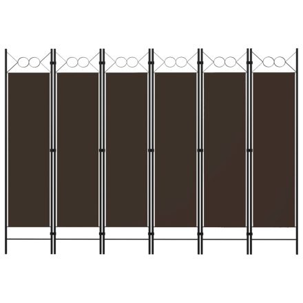 vidaXL barna 6 paneles paraván 240 x 180 cm