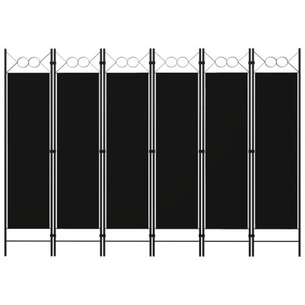 vidaXL fekete 6 paneles paraván 240 x 180 cm