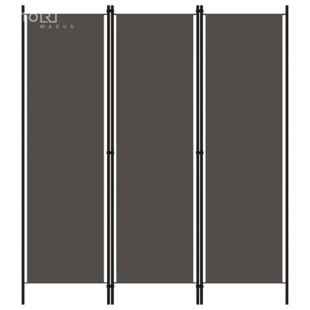 vidaXL antracitszürke 3 paneles paraván 150 x 180 cm