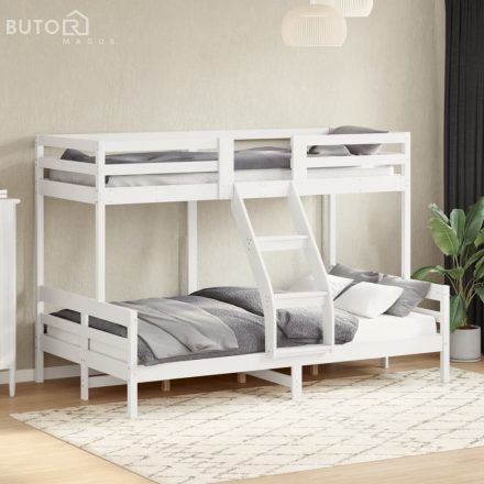 vidaXL fehér tömör fenyőfa emeletes ágy 90 x 200/120 x 200 cm