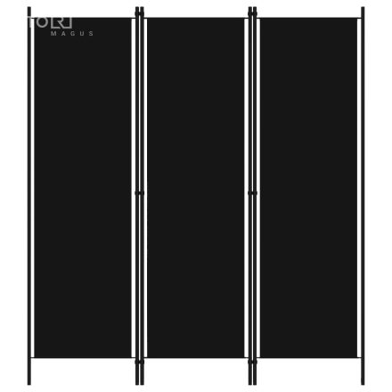vidaXL fekete 3 paneles paraván 150 x 180 cm
