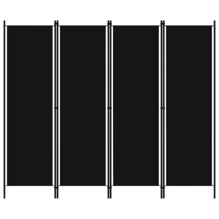 vidaXL fekete 4 paneles paraván 200 x 180 cm  