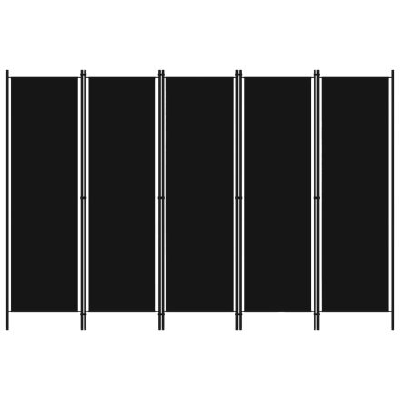 vidaXL fekete 5 paneles paraván 250 x 180 cm