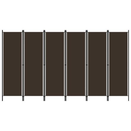vidaXL barna 6 paneles paraván 300 x 180 cm