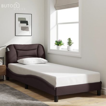 vidaXL sötétbarna szövet ágykeret matrac nélkül 90x190 cm