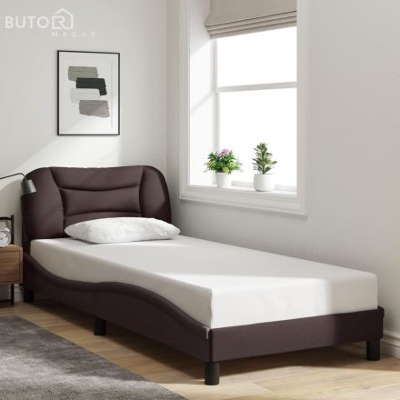 vidaXL sötétbarna szövet ágykeret matrac nélkül 90x200 cm