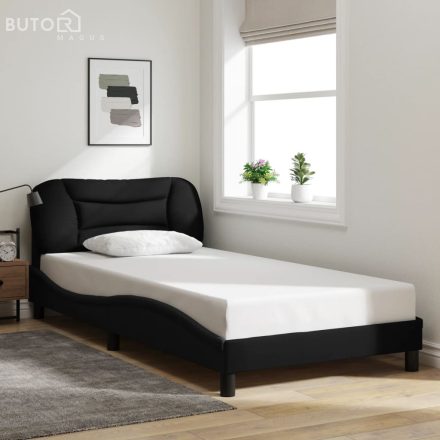 vidaXL fekete szövet ágykeret matrac nélkül 100x200 cm