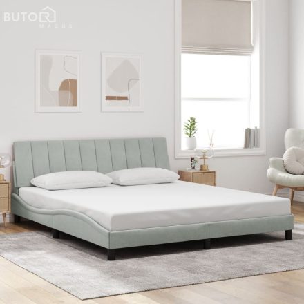 vidaXL világosszürke bársony ágykeret matrac nélkül 180 x 200 cm