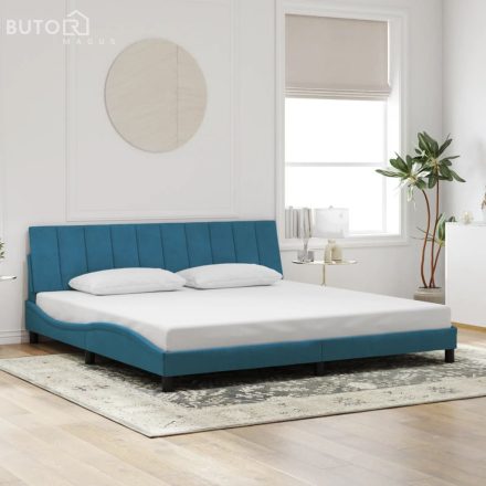 vidaXL kék bársony ágykeret fejtámlával 200 x 200 cm