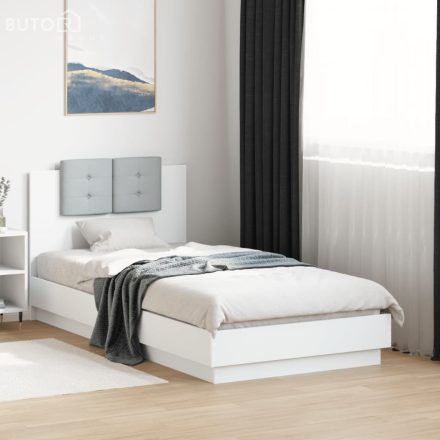 vidaXL fehér szerelt fa ágykeret fejtámlával 90 x 190 cm