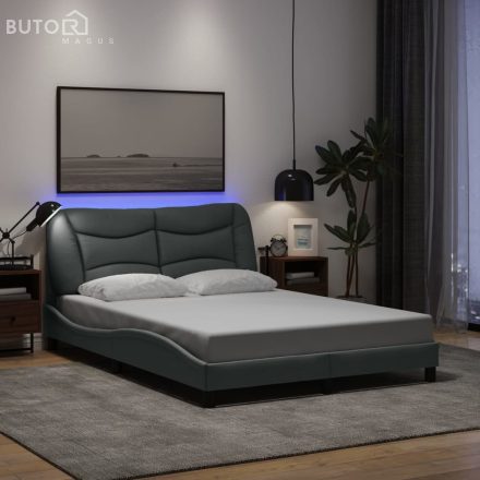 vidaXL világosszürke szövet ágykeret LED-ekkel matrac nélkül 120x200cm