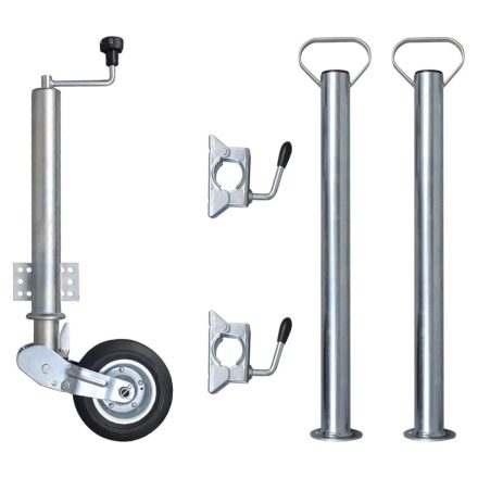 vidaXL utánfutó támasztókerék 2 tartócsővel 2 osztott bilinccsel 60 mm