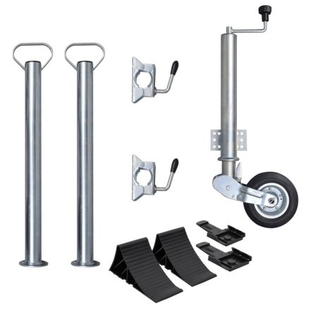 vidaXL utánfutó támasztókerék 2 tartócsővel 2 osztott bilinccsel 60 mm