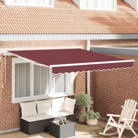 vidaXL burgundi vörös automata kihúzható napellenző 300 x 250 cm