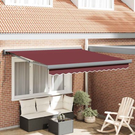 vidaXL burgundi vörös automata kihúzható napellenző 300 x 250 cm