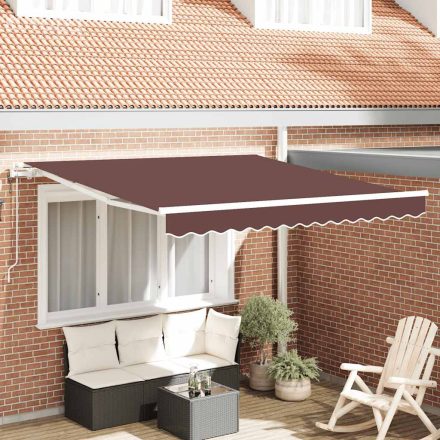 vidaXL barna automata kihúzható napellenző 300x250 cm