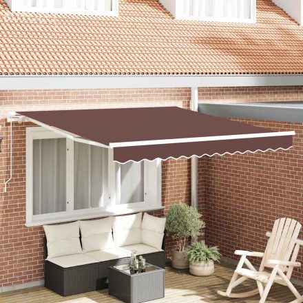 vidaXL barna kézzel kihúzható napellenző 300 x 250 cm