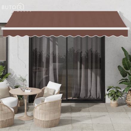 vidaXL barna kézzel kihúzható napellenző 350 x 250 cm