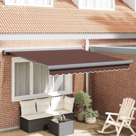 vidaXL barna kézzel kihúzható napellenző 300 x 250 cm