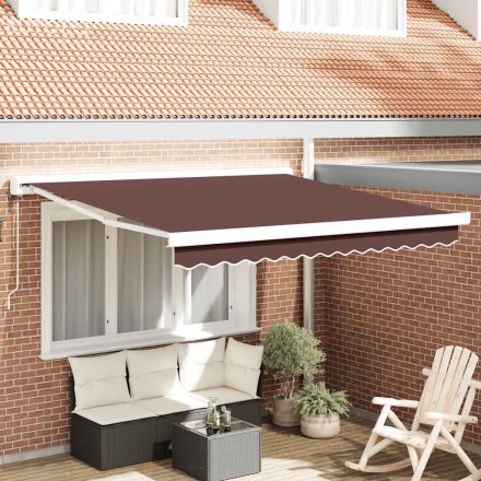 vidaXL barna automata kihúzható napellenző 300x250 cm