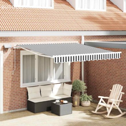 vidaXL antracitszürke-fehér LED-es kézi napellenző 300 x 250 cm