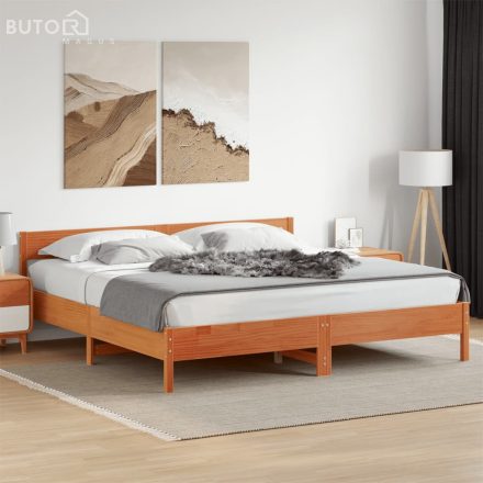 vidaXL viaszbarna tömör fenyőfa ágy matrac nélkül 200 x 200 cm