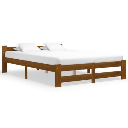 vidaXL mézbarna tömör fenyőfa ágykeret matrac nélkül 180 x 200 cm
