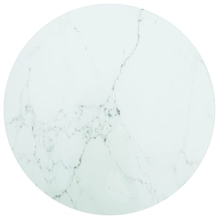 vidaXL fehér edzett üveg asztallap márványdizájnnal Ø40 x 0,8 cm