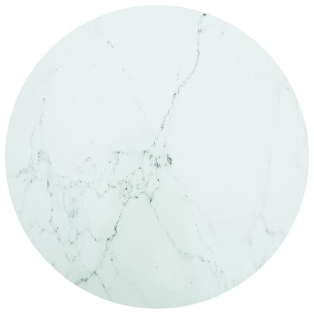vidaXL fehér edzett üveg asztallap márványdizájnnal Ø80 x 1 cm