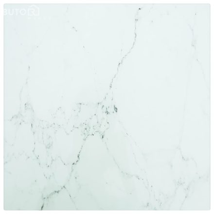 vidaXL fehér edzett üveg asztallap márványdizájnnal 30 x 30 cm 6 mm