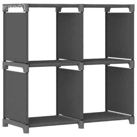 vidaXL 4 rekeszes szürke szövet bemutató polc 69 x 30 x 72,5 cm