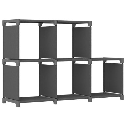 vidaXL 5 rekeszes szürke szövet bemutató polc 103 x 30 x 72,5 cm